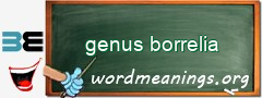 WordMeaning blackboard for genus borrelia